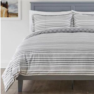 King FarmHouse Gray Abstract Stripe DuvetCover